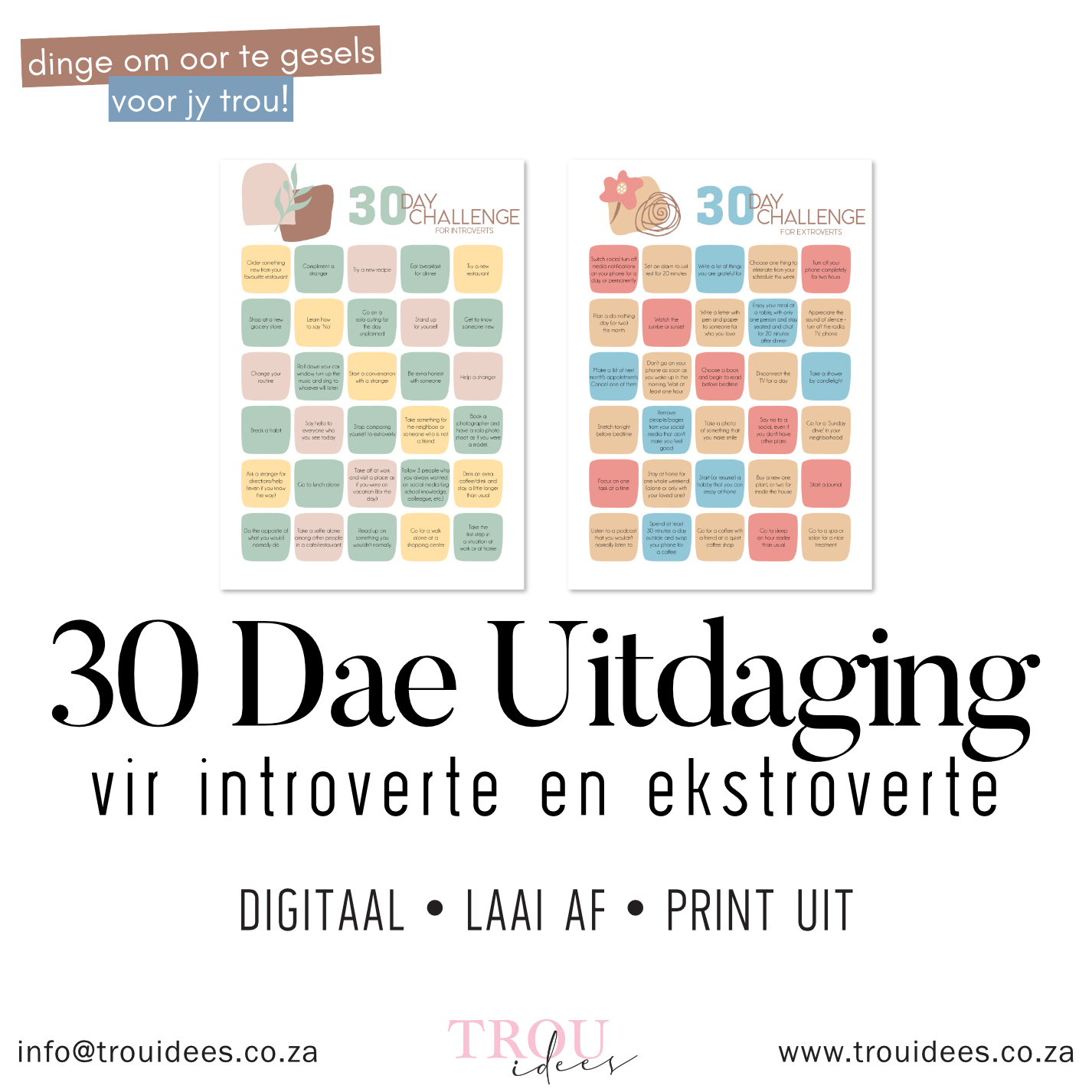 30 Day Challenge for Introverts & Extroverts